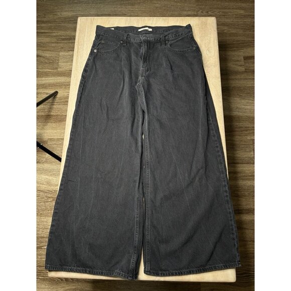 Levi's Baggy Dad Wide Leg Jeans in Black Size 31 X 30 Mid Rise - Picture 3 of 7